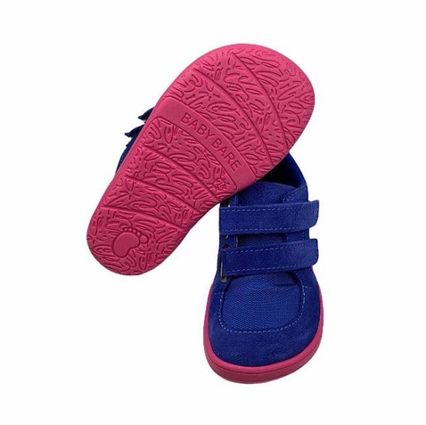 Baby Bare Shoes Barfußschuhe Sneakers Navy Pink Sohle