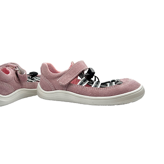 Baby Bare Shoes Barfußsandalen Febo Summer Grey Pink Seite Hinten
