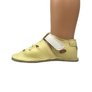 Baby Bare Shoes Front Perforation Canary