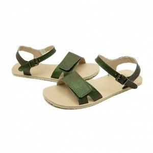Zeazoo Barfußsandalen Sahara Shiny Dark Green Ladies1